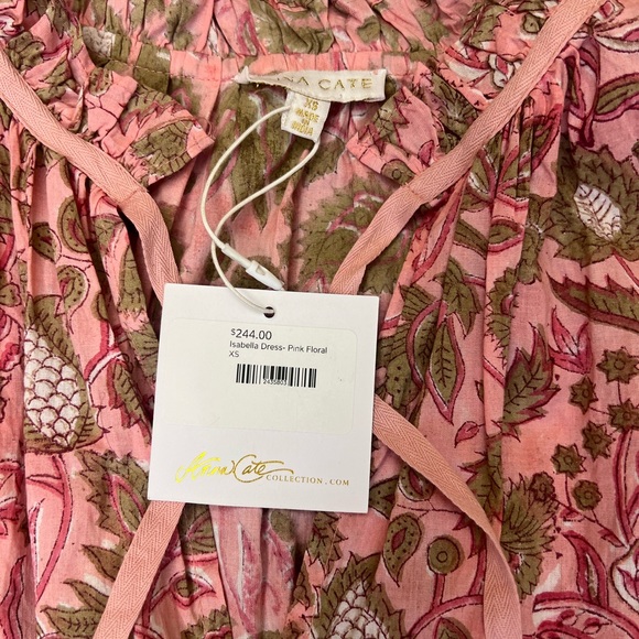 NWT Long Sleeve Anna Cate Isabella Dress, Baby Pink Floral - Picture 4 of 7